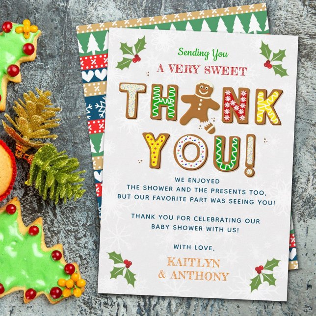 Oh Snap! Gingerbread Cookie Baby Shower Thank You Card (Creator Uploaded)