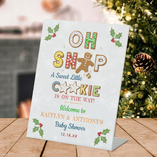 Oh Snap! Gingerbread Cookie Baby Shower Welcome Pedestal Sign