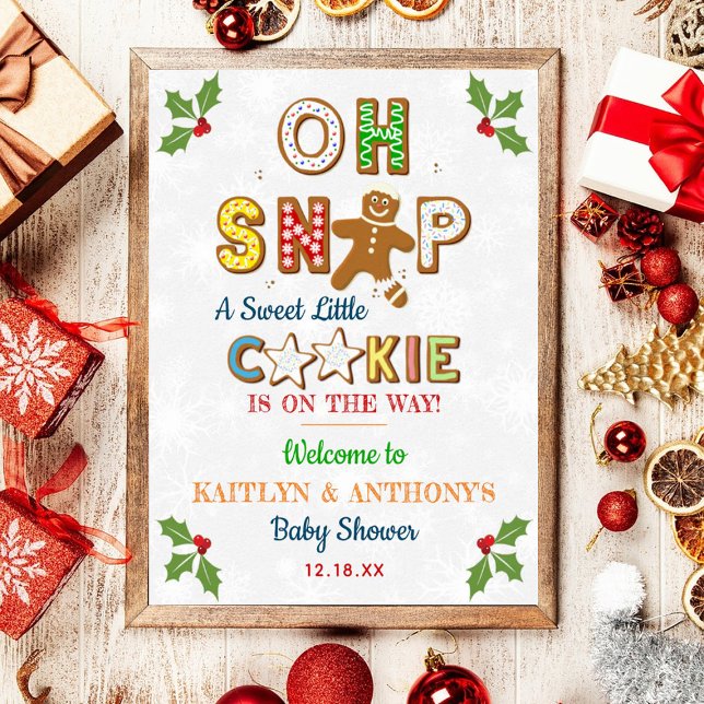Oh Snap! Gingerbread Cookie Baby Shower Welcome Poster (Creator Uploaded)