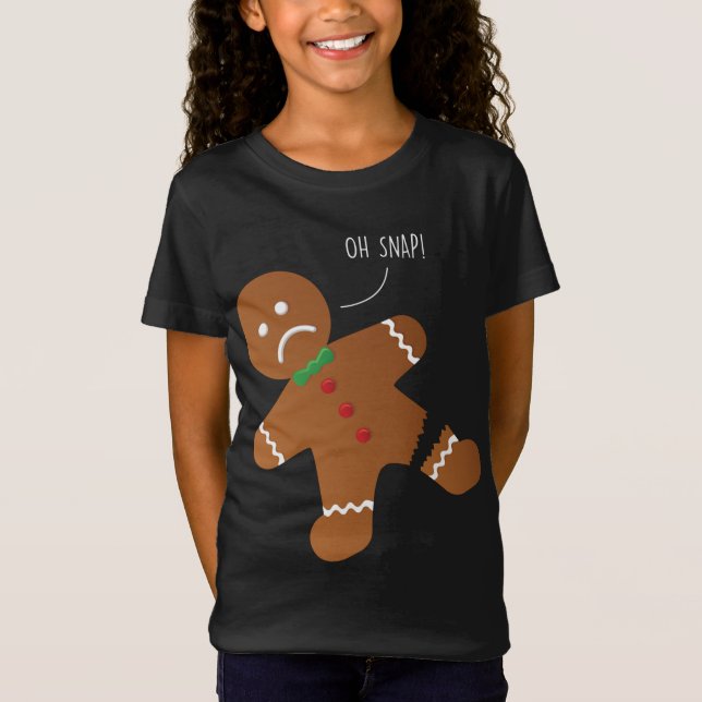 Oh Snap Gingerbread Cookie Funny Xmas T-Shirt (Front)