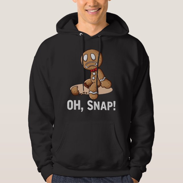 Oh Snap Gingerbread Cookie Man Broken Leg Amputee Hoodie (Front)