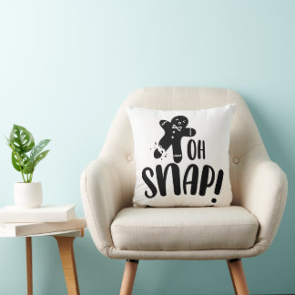 Oh Snap Gingerbread Cookie Xmas Holiday  Cushion