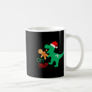Oh Snap Gingerbread Dinosaur Santa Christmas Funny Coffee Mug