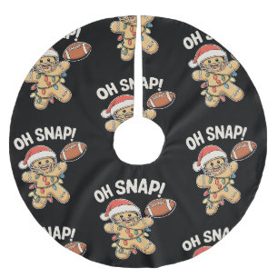 Oh Snap Gingerbread Football Christmas Xmas Sports Brushed Polyester Tree Skirt