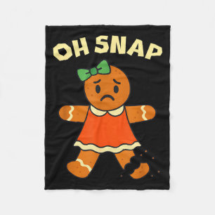Oh Snap, Gingerbread Girl Cookie, Broken Leg, Funn Fleece Blanket