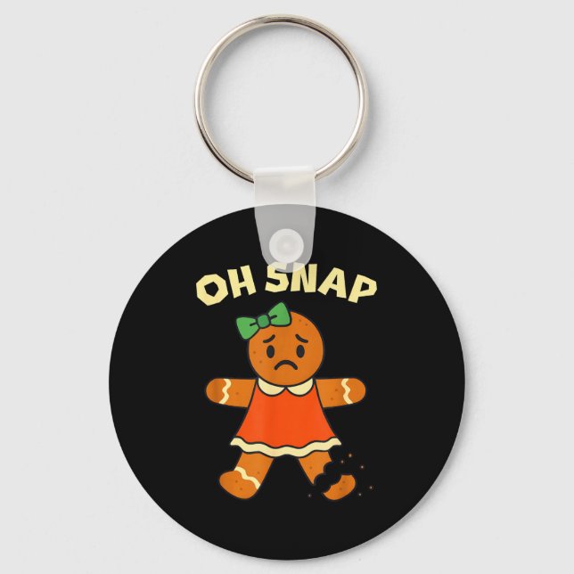 Oh Snap, Gingerbread Girl Cookie, Broken Leg, Funn Key Ring (Front)