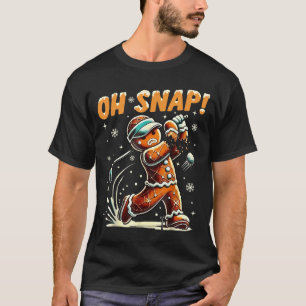 Oh Snap Gingerbread Golfer Golf Christmas Golfing  T-Shirt