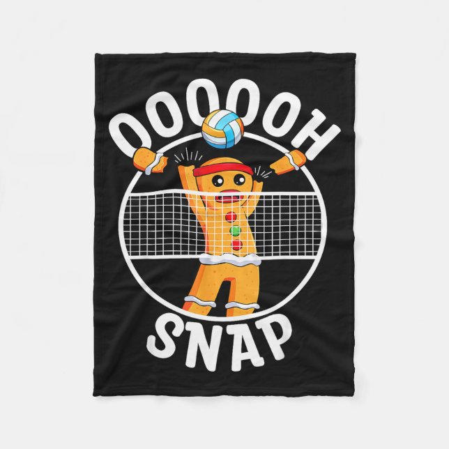 Oh Snap Gingerbread Man Blocker Christmas Volleyba Fleece Blanket (Front)