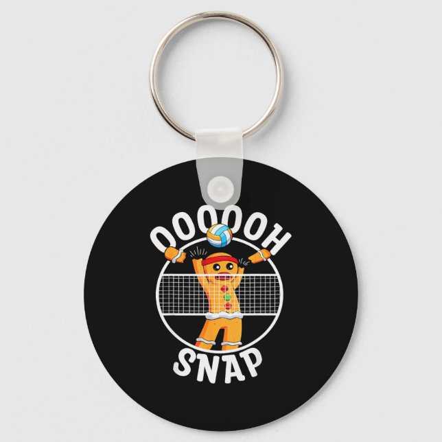 Oh Snap Gingerbread Man Blocker Christmas Volleyba Key Ring (Front)