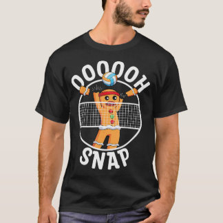 Oh Snap Gingerbread Man Blocker Christmas Volleyba T-Shirt