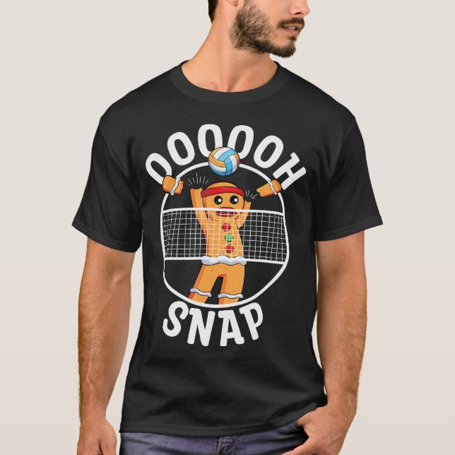 Oh Snap Gingerbread Man Blocker Christmas Volleyba T-Shirt (Front)