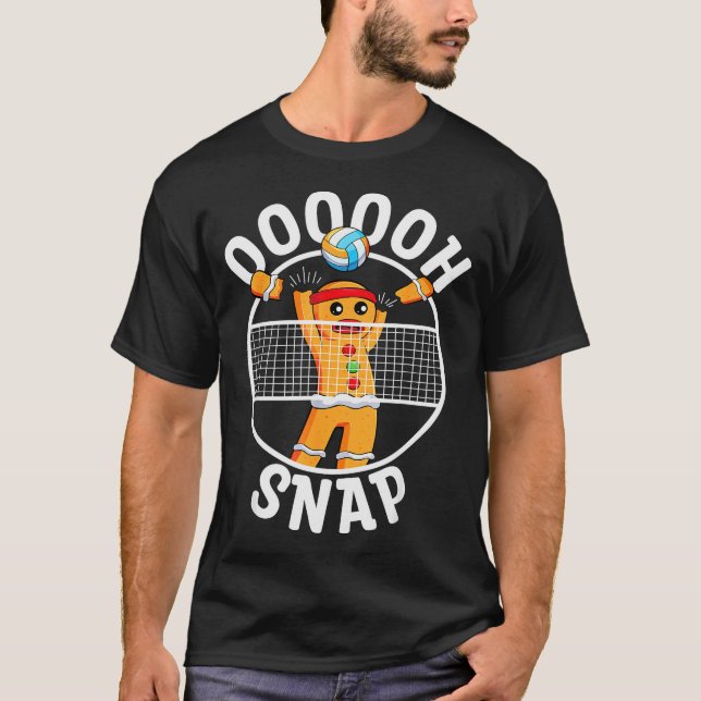 Oh Snap Gingerbread Man Blocker Christmas Volleyba T-Shirt (Front)