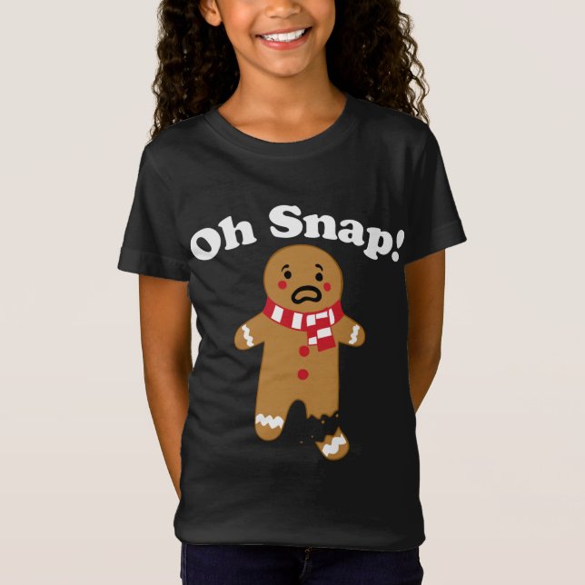 Oh Snap gingerbread man broken leg gingerbread Oh  T-Shirt (Front)
