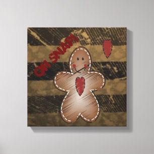 Oh Snap Gingerbread Man Christmas Canvas Print