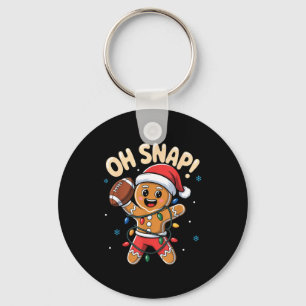 Oh Snap Gingerbread Man Christmas Football Kids Bo Key Ring
