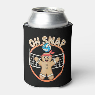 Oh Snap Gingerbread Man Christmas Volleyball Xmas Can Cooler