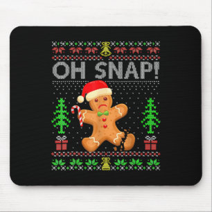 Oh Snap Gingerbread Man Christmas Xmas Ugly Holida Mouse Mat