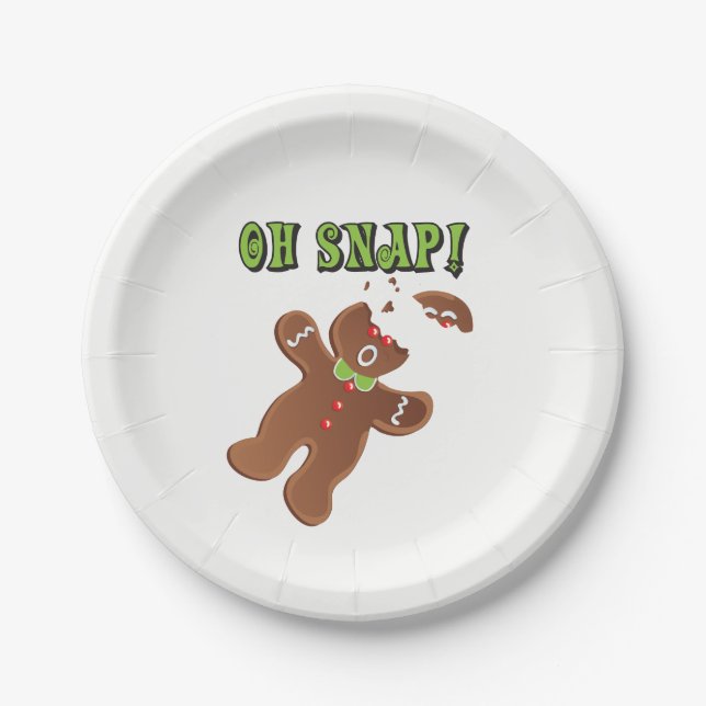 Oh Snap! Gingerbread Man Cookie Paper Plate (Front)