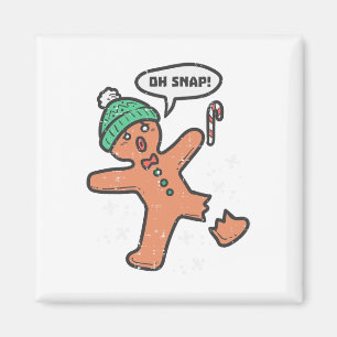 Oh Snap Gingerbread Man Fun Christmas Xmas Men Wom Magnet