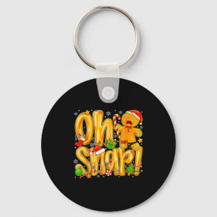 Oh Snap Gingerbread Man Funny Christmas Xmas Men W Key Ring