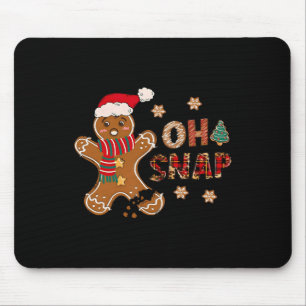 Oh Snap Gingerbread Man Merry Christmas Xmas Pajam Mouse Mat