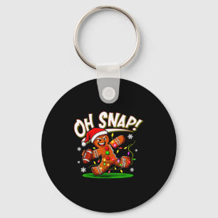 Oh Snap Gingerbread Man Santa Football Funny Chris Key Ring