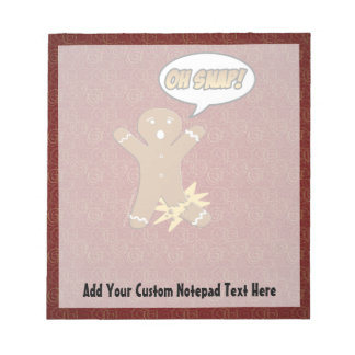 Oh Snap, Gingerbread Man with Broken Leg Notepad