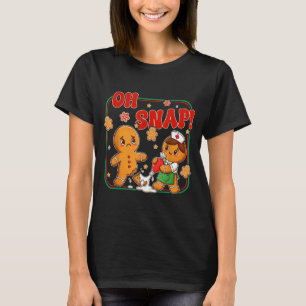 Oh Snap Gingerbread Nurse Funny Nursing Christmas T-Shirt