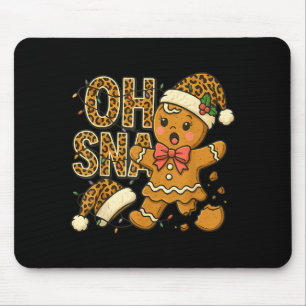 Oh Snap Gingerbread Santa Hat Funny Christmas Cook Mouse Mat