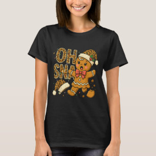 Oh Snap Gingerbread Santa Hat Funny Christmas Cook T-Shirt