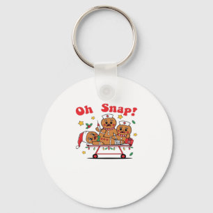 Oh Snap Gingerbread School Nurse Christmas Classic Key Ring