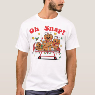 Oh Snap Gingerbread School Nurse Christmas Classic T-Shirt