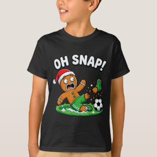 Oh Snap Gingerbread Soccer Kick Funny T-Shirt