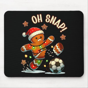 Oh Snap Gingerbread Soccer Xmas Light Holiday  Mouse Mat