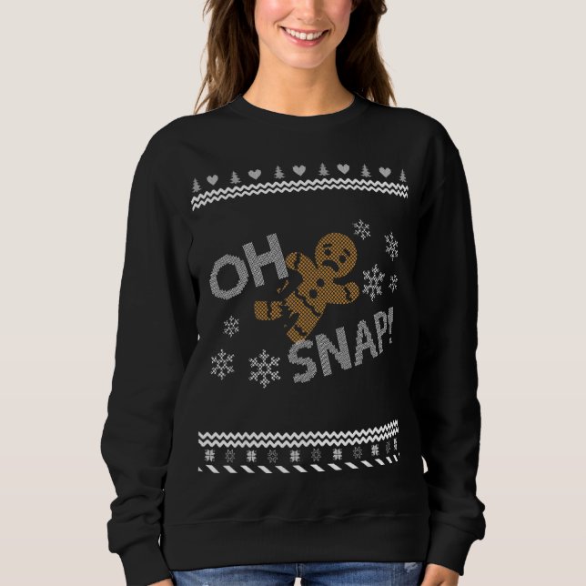 Oh Snap Gingerbread Ugly Christmas Sweater Christm (Front)