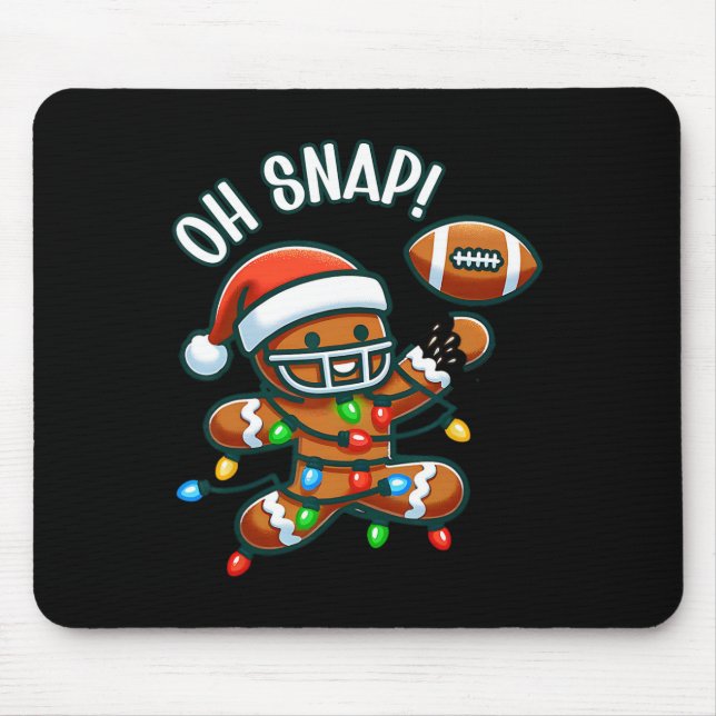 Oh Snap Gingerbreadman Christmas Footll  Mouse Mat (Front)