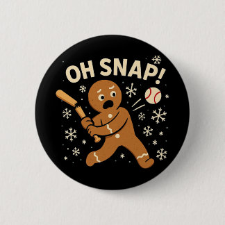 Oh Snap Gingerbreadman Christmas Sell _1  6 Cm Round Badge