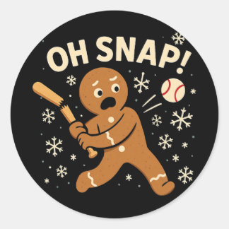 Oh Snap Gingerbreadman Christmas Sell _1  Classic Round Sticker