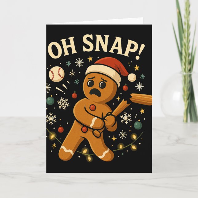 Oh Snap Gingerbreadman Christmas Sell  Card (Front)
