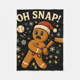 Oh Snap Gingerbreadman Christmas Sell  Fleece Blanket