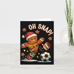 Oh Snap Gingerbreadman Christmas Soccer Card