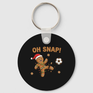 Oh Snap Gingerbreadman Christmas Soccer Key Ring