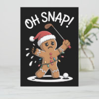 Oh Snap Gingerbreadman Golfer Golf Christmas Xmas