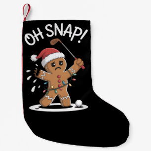 Oh Snap Gingerbreadman Golfer Golf Christmas Xmas Small Christmas Stocking