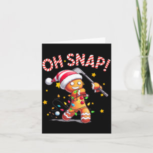 Oh Snap Gingerbreadman Xmas Golfer Golf Christmas Card