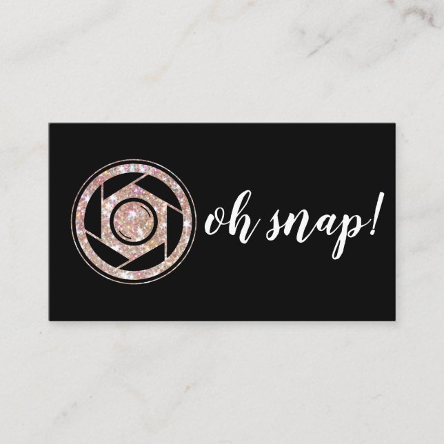 Oh Snap! Glitter Photographer Business Card (Front)