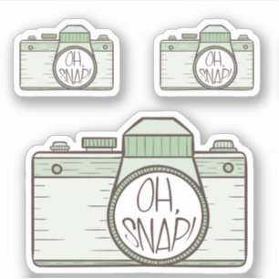 Oh Snap! Green Pastel Camera Sticker