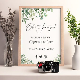 Oh Snap Hashtag Greenery Eucalyptus Leaves Sign
