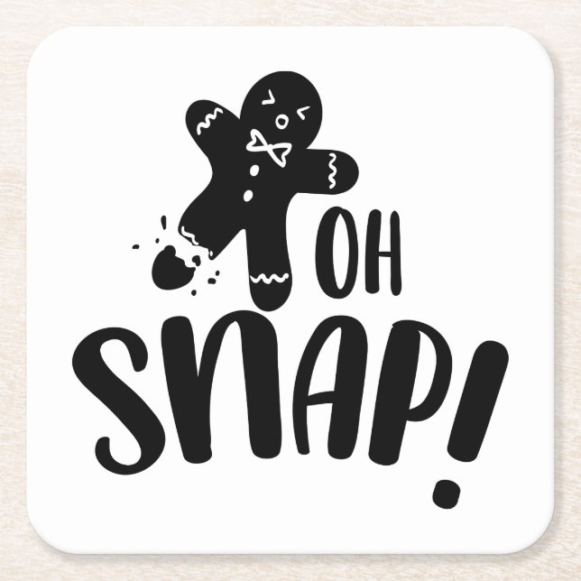 Oh Snap Holiday Square Paper Coaster (Front)