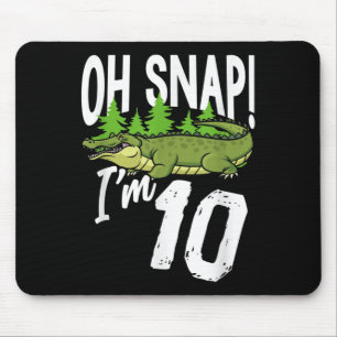 Oh Snap I’m 10 Alligator Crocodile 10th Birthday G Mouse Mat